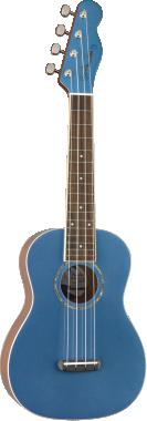 Fender Zuma Classic, dió fogólap, Lake Placid Blue színű koncert ukulele
