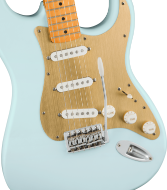 Squier 40th Anniversary Stratocaster Vintage Edition,juhar fogólap,Sonic Blue szín, elektromos gitár