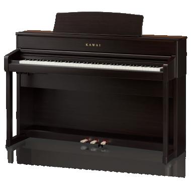 Kawai CA701R digitális zongora, 88 billentyűs kalapácsmechanika, 256 hang polifónia, Bluetooth, rózsafa