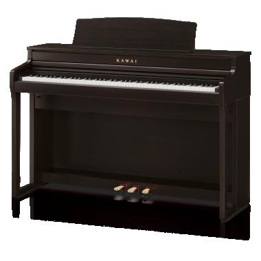 Kawai digitální klavír, 88 kláves, kladívková mechanika, Bluetooth, růžové dřevo