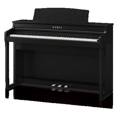 Kawai digitální klavír, 88 kláves, kladívková mechanika, 192 hlasová polyfonie, Bluetooth, černá