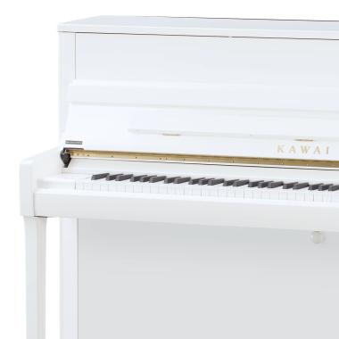Kawai K-200 WH/P akusztikus pianínó, 88 billentyű, 114cm magas, fényes fehér