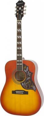 Epiphone Hummingbird Studio Solid Top FC elektroakustická kytara, Faded Cherry Sunburst