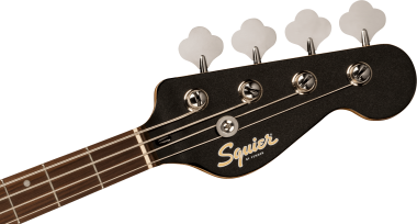 Squier Paranormal Rascal Bass HH, Laurel Fingerboard, White Pearloid Pickguard, Metallic Black