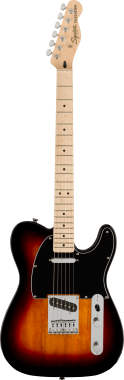 Squier Affinity Series Telecaster, Maple Fingerboard, Black Pickguard, 3-Color Sunburst