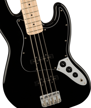 Squier Affinity Series Jazz Bass, Maple Fingerboard, Black Pickguard, Black