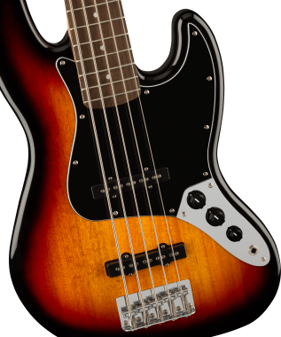 Squier Affinity Series Jazz Bass V, Laurel Fingerboard, Black Pickguard, 3-Color Sunburst