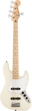 Squier Affinity Series Jazz Bass V, Maple Fingerboard, White Pickguard, Olympic White
