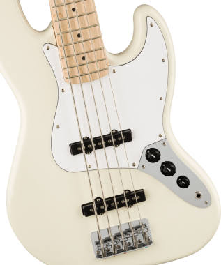 Squier Affinity Series Jazz Bass V, Maple Fingerboard, White Pickguard, Olympic White