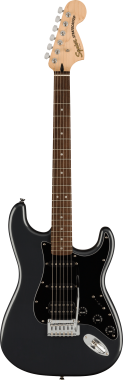 Squier Affinity Series Stratocaster HSS Pack, Laurel Fingerboard, Charcoal Frost Metallic, Gig Bag,
