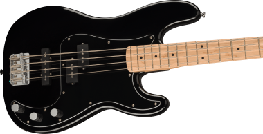 Squier Affinity Series Precision Bass PJ Pack, Maple Fingerboard, Black, Gig Bag, Rumble 15 - 230V E