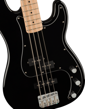 Squier Affinity Series Precision Bass PJ Pack, Maple Fingerboard, Black, Gig Bag, Rumble 15 - 230V E