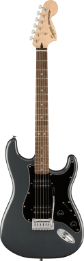 Squier Affinity Series Stratocaster HH, Laurel Fingerboard, Black Pickguard, Charcoal Frost Metallic