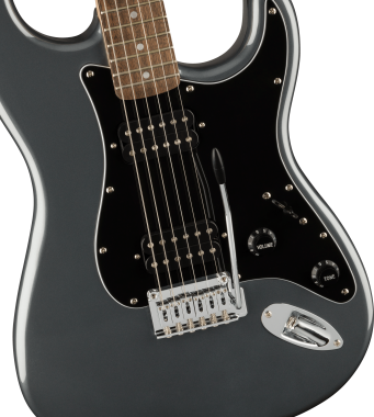 Squier Affinity Series Stratocaster HH, Laurel Fingerboard, Black Pickguard, Charcoal Frost Metallic