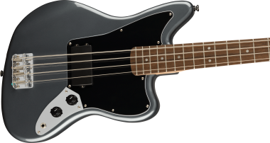 Squier Affinity Series Jaguar Bass H, Laurel Fingerboard, Black Pickguard, Charcoal Frost Metallic