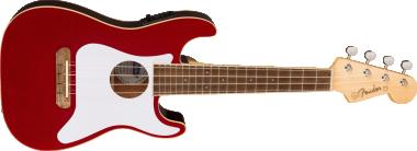 Fender Fullerton Strat® Uke, Walnut Fingerboard, White Pickguard Candy Apple Red ukulele