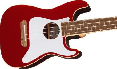 Fender Fullerton Strat® Uke, Walnut Fingerboard, White Pickguard Candy Apple Red ukulele