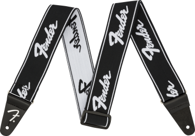 Fender WeighLess™ Running Logo heveder, Black/White, 2\