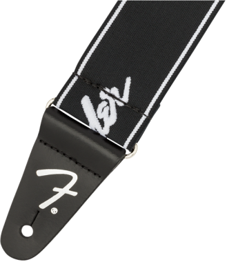 Fender WeighLess™ Running Logo heveder, Black/White, 2\