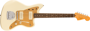 Squier J Mascis Jazzmaster, Gold Anodized Pickguard, Vintage White elektromos gitár