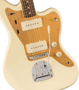 Squier J Mascis Jazzmaster, Gold Anodized Pickguard, Vintage White elektromos gitár