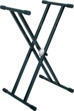 Proel Klávesový stojan X dvojitý, antracitová šedá, výška: 560-970mm, šířka: 400mm, max: 50kg