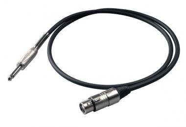 Proel kabel XLR-Jack, 6m, černý, 6,3mm jack a XLR 3FVPRO