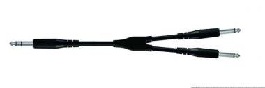 Proel Y kabel 1,8 m, 6,3 mm stereo jack - 2x 6,3 mm mono jack, černý