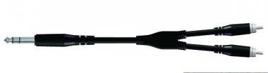 PROEL Y kabel, 1,8 m, 6,3 mm stereo jack - 2 x RCA, odolný