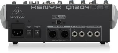 Behringer Q1204USB keverő, analóg, 12 bemenet, 2/2-bus, mikrofon-előerősítő, kompresszor, EQ, USB
