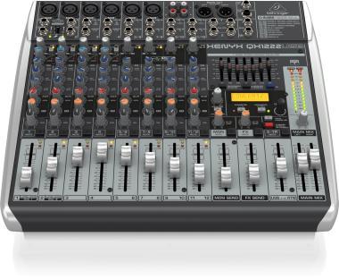 Behringer QX1222USB keverő, analóg, 16 bemenet, 2/2-bus, mikrofon-előerősítő, kompresszor, EQ, USB