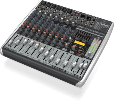 Behringer QX1222USB keverő, analóg, 16 bemenet, 2/2-bus, mikrofon-előerősítő, kompresszor, EQ, USB