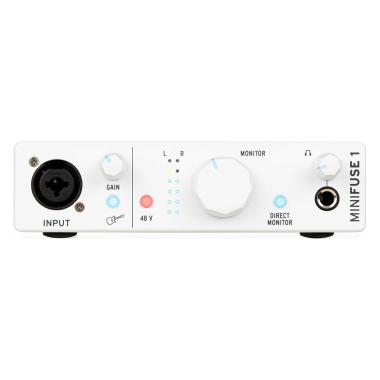 Arturia MiniFuse 1, bílá, audio rozhraní, USB-C, 2 vstupy, 2 výstupy