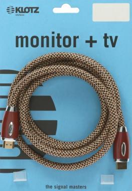 Klotz HDMI kabel, vysokorychlostní Ethernet, nylonový opletení - 2m
