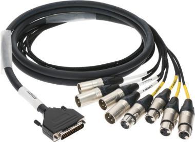 Klotz D-Sub kabel 25p - 4/4 XLR 3p, 8 kanál, digitální loom, 10m