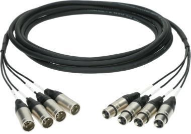 Klotz 4-cs. analóg loom - szimmetrikus 4 x XLR 3p mama - 4 x XLR 3p papa Klotz csatlakozók - 10m