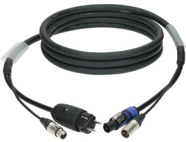 Klotz hybridní kabel 3G2.5, XLR 3p + Schuko => powerCON, 10m