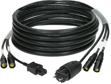 Klotz CAT7 és táp 3G1.5 hibrid kábel 2 x etherCON + Schuko => IEC - 30m