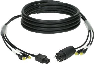 Klotz CAT7 és táp 3G1.5 hibrid kábel 2 x RJ45 + Schuko => IEC - 15m