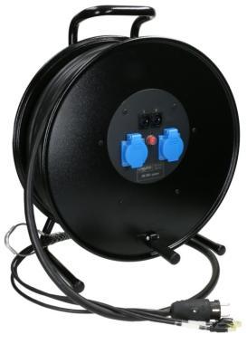 Klotz CAT7 és táp 3G2,5 hibrid kábeldob 2 x RJ45 => etherCON + Schuko - 40m