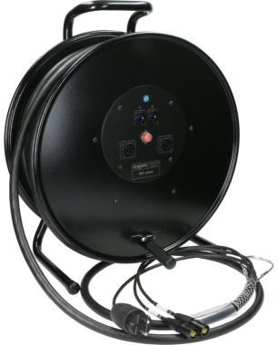 Klotz CAT7 és táp 3G2,5 hibrid kábeldob 2 x etherCON + Schuko => powerCON TRUE1 - 40m
