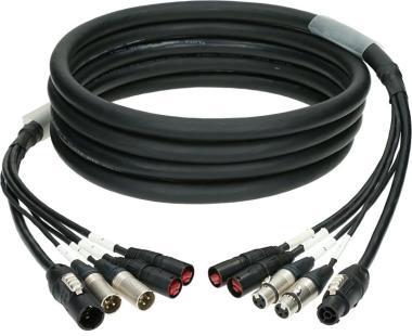 Klotz CAT5e és audió és táp 3G2.5 hibrid kábel 2 x etherCON + 2 x XLR 3p + powerCON TRUE1 - 5m