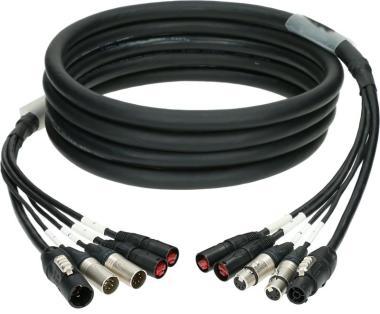 Klotz CAT5e és DMX és táp 3G2.5 hibrid kábel 2 x etherCON + 2 x XLR 5p + powerCON TRUE1 - 20m
