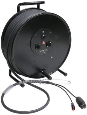 Klotz CAT5e és táp 3G1.5 hibrid kábeldob 1 x etherCON + Schuko => powerCON TRUE1 - 2,4m