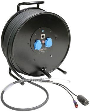 Klotz CAT5e és táp 3G1.5 hibrid kábeldob 1 x etherCON + Schuko - 2,4m