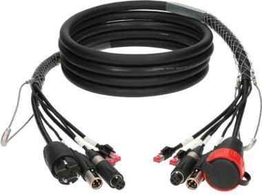 Klotz CAT5e és audió és táp 3G2.5 hibrid kábel 2 x RJ45 + 2 x convertCON + Schuko - 70m
