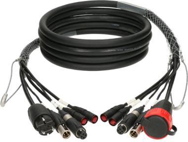 Klotz CAT5e és audió és táp 3G2.5 hibrid kábel 2 x etherCON + 2 x convertCON + Schuko - 70m
