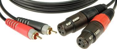 Klotz kabel XLR-RCA, 1m, rovné konektory