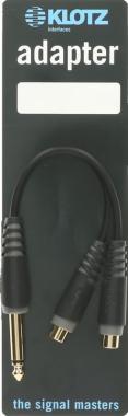 Klotz TS 6,35 mm, mono - 2x RCA aljzat Y adapter - mono - 0,2m