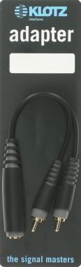 Klotz TS aljzat 6,35 mm, mono - 2x RCA Y adapter - mono - 0,2m